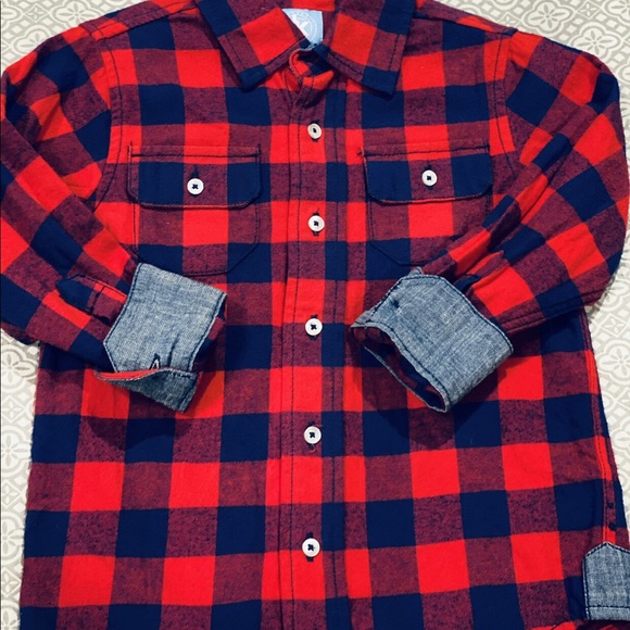 NWT-Boys Buffalo Plaid Button-up Shirt - Picture 2 of 12